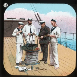 Elektrisch licht gereedmaken -- H.M.S. Edinburgh, c1900