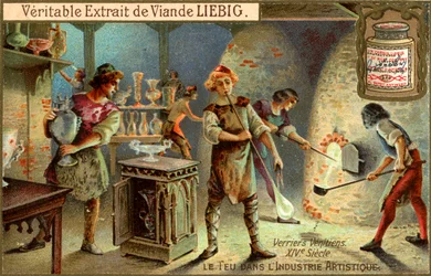 Glasmakers in de 14e eeuw, ca. 1900