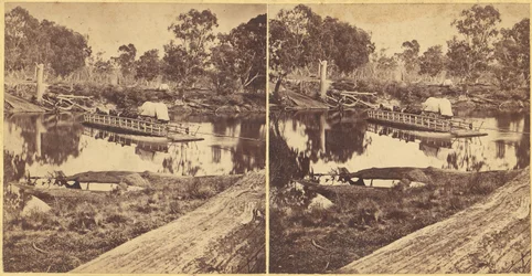 Golbourn Punt bij Seymour, Australië, 1860s