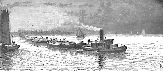 Graanschepen verlaten Chicago, 1883