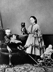 Grootvorstin Maria Alexandrovna en Groothertog Sergei Alexandrovich van Rusland, c1862-c1863