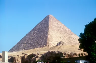 Grote Piramide van Cheops in Gizeh, Egypte, 4e dynastie, Oude Rijk, 26e eeuw v.Chr.