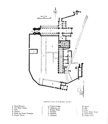 Grondplan van Furness Abbey, 1897