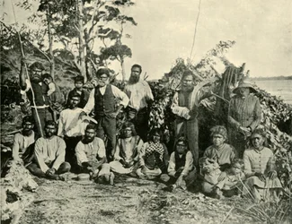 Groep Aboriginals, Lake Tyers, Victoria, Australië, 1901