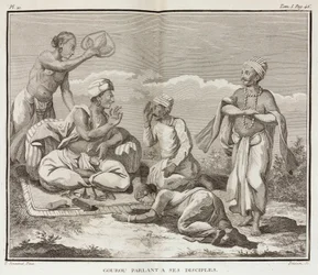 Goeroe en zijn discipelen, India