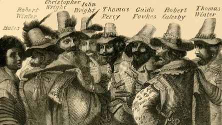 Guy Fawkes en de samenzweerders, ca. 1872