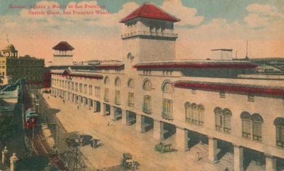 Habana: Aduana y Muelle de San Francisco. Douanehuis, San Francisco Wharf, Cuba, ca. 1910