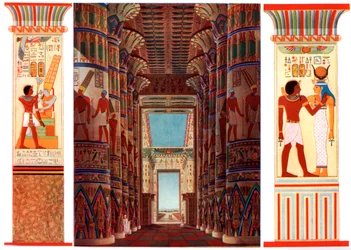 Zaal van Zuilen in de Grote Tempel van Karnak, Egypte, 1933-1934