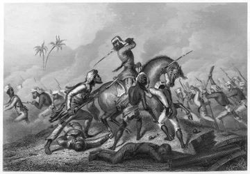Havelocks kolom valt de muiters aan voor Cawnpoor, 1857