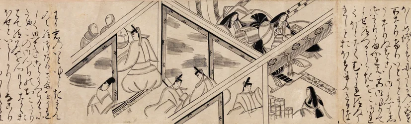 Hartwijnstok Aoi hoofdstuk uit Het Verhaal van Genji Genji monogatari, 16e eeuw