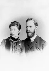 Heinrich Hertz, Duitse natuurkundige, met zijn vrouw Elizabeth