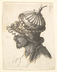Geharnast hoofd, 17e eeuw