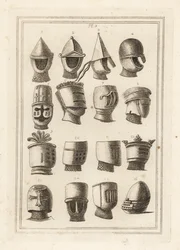 Helmen van de grote zegels van koningen en baronnen