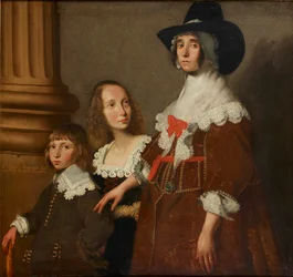 Hester Tradescant en haar stiefkinderen, John en Frances, ca. 1644