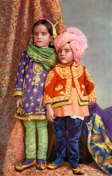Hindoe-kinderen van Noord-Kasjmir, India, 1922