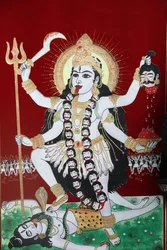 Hindoeïstische godin Kali, Kathmandu, Nepal