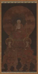 De historische Boeddha Shakyamuni met de bodhisattva