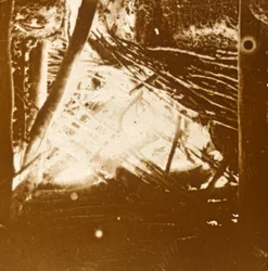 Treffer van een 75 automatische luchtafweerkanon, ca. 1914-ca. 1918