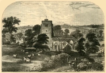 Hornsey Kerk in 1750, ca. 1876
