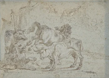Paard, Stier, Leeuw en Everzwijn, 17e eeuw
