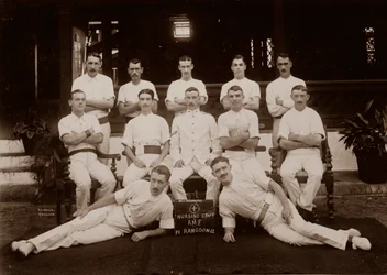 Ziekenhuisordonnansen van de 1e Royal Munster Fusiliers, Rangoon, Birma, 1913