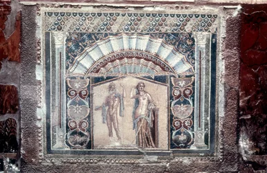 Huis van Neptunus en Amphitrite mozaïek, Romeins, Herculaneum, ca. 69