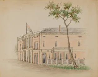 Huis met vlag