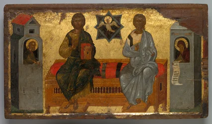 Icoon van de Nieuwe Testament Drie-eenheid, ca. 1450