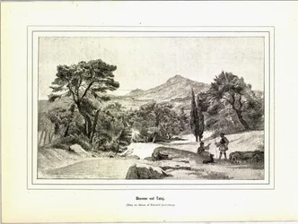 Illustratie uit het boek Brogede rejsebilleder van Jerichau-Baumann, Elisabeth en uitgegeven door Forlagsbureauet (Kopenhagen, 1881)