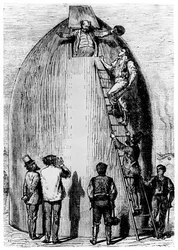 Illustratie uit De la Terre a la Lune door Jules Verne, 1865