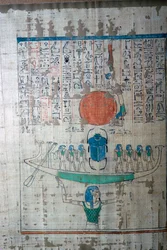 Afbeelding van de Egyptische scheppingsmythe uit de Papyrus van Anhai