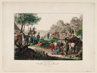 Keizerlijke Russische cavalerie op mars, 1813
