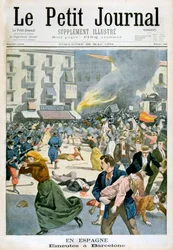 In Spanje, rellen breken uit in Barcelona, 1901