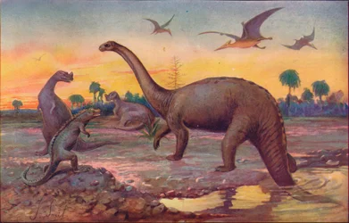 In het Saurische Tijdperk, toen de bewoners van de wereld gigantische reptielen waren, 1907