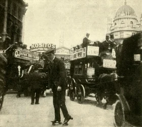 In het Dikke van het Verkeer bij het Mansion House, 1910