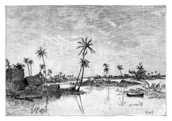 Indiase nederzetting op de eilanden van San Blas Bay, ca. 1890