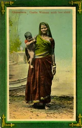 Indiase vrouw met haar kind, Calcutta, India, laat 19e of vroeg 20e eeuw