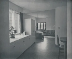 Interieur - Huis in Fairfax, Californië door Francis Ellsworth Lloyd
