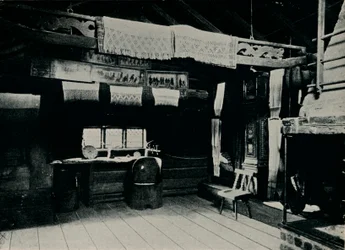 Interieur uit Mora, Skansen Openluchtmuseum, Stockholm