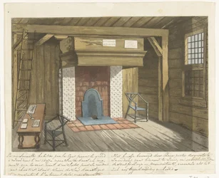Interieur van het Czaar Peterhuis in Zaandam, 1697, midden 19e eeuw