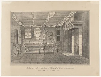 Interieur van het huis van tsaar Peter in Zaandam, 1697, midden 19e eeuw