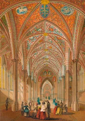 Interieur van de Temple Church, ca. 1845, 1864