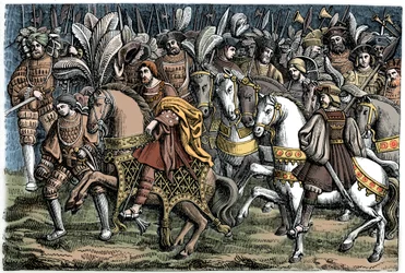 Interview tussen Frans I en Hendrik VIII, op het Veld van het Gouden Laken, 1520, 1870