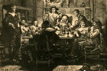 Introductie van Randolph aan Ben Jonson in de Devil Tavern, 1897