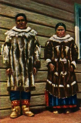 Inuit-mensen uit Alaska, noordelijke VS