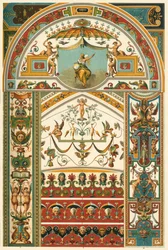 Italiaanse renaissance plafond- en muurschildering, 1898