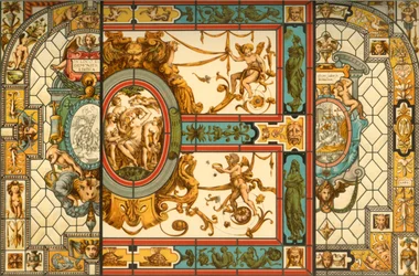 Italiaans Renaissance glas-in-lood, 1898