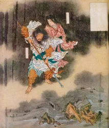 Izanagi en Izanami brengen Japan ter wereld, ca. 1870, 1925