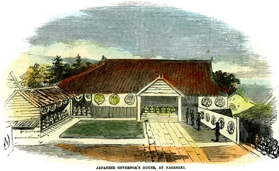 Huis van de Japanse gouverneur, in Nagasaki, Japan, 1855