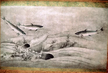 Japanse schilderij van vissen